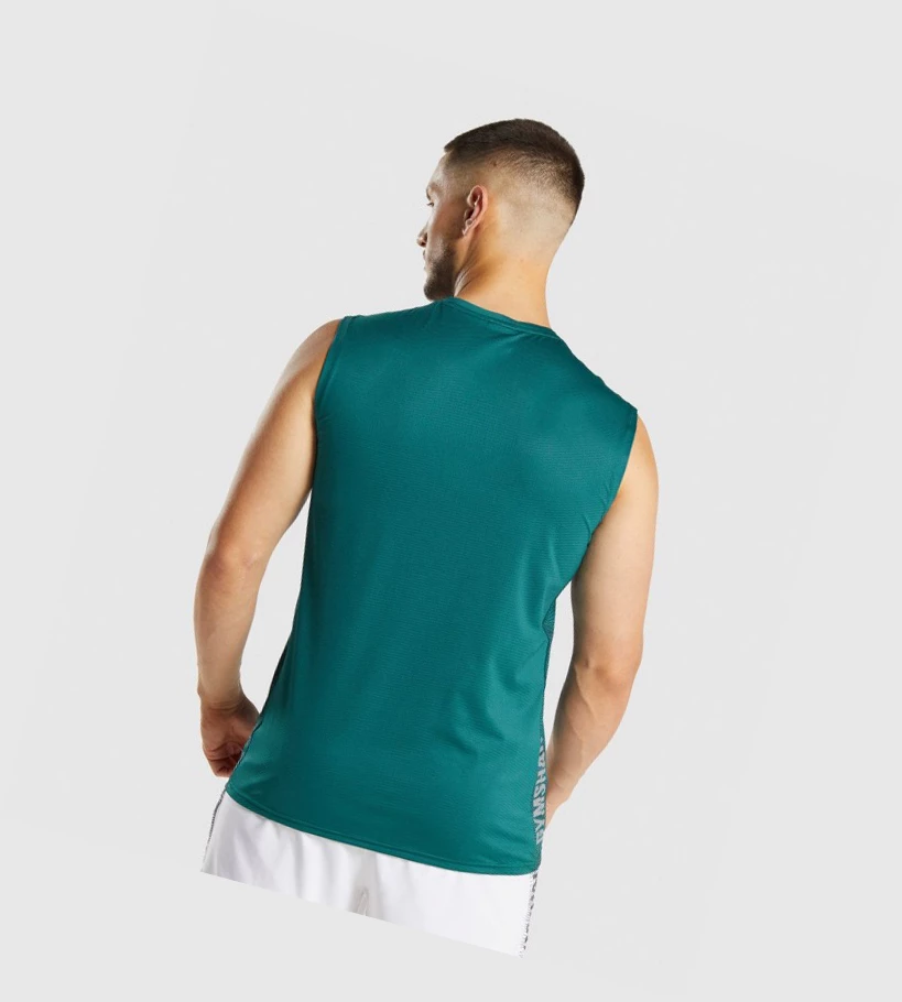 Camiseta Tirantes Gymshark Deporte Hombre Turquesa | SWFTCAZ-92