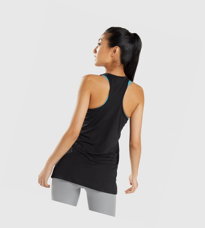 Camiseta Tirantes Gymshark Entrenamiento Oversized Mujer Negros | ZKNJERL-36