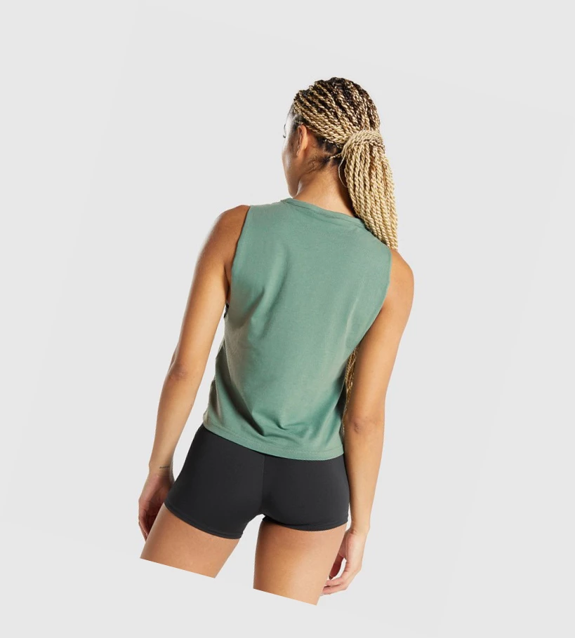 Camiseta Tirantes Gymshark GS Power Mujer Verdes | TWKVEXB-21