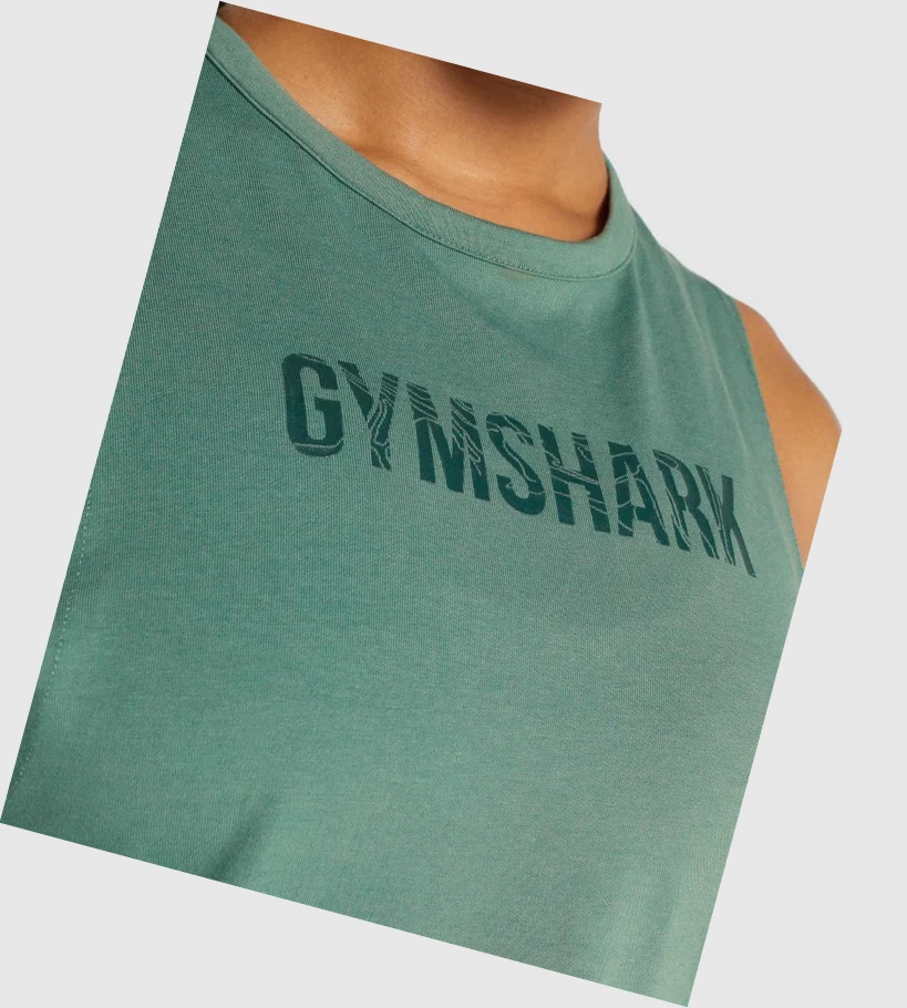 Camiseta Tirantes Gymshark GS Power Mujer Verdes | TWKVEXB-21