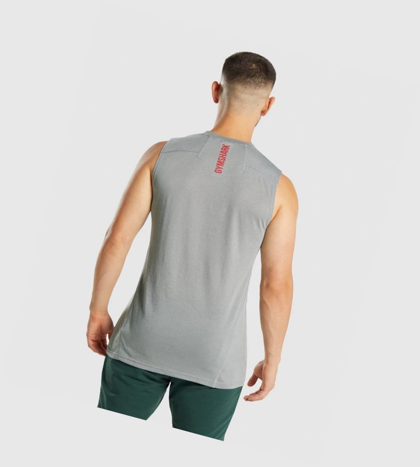 Camiseta Tirantes Gymshark Hyper Power Hombre Grises | IHOESXM-17