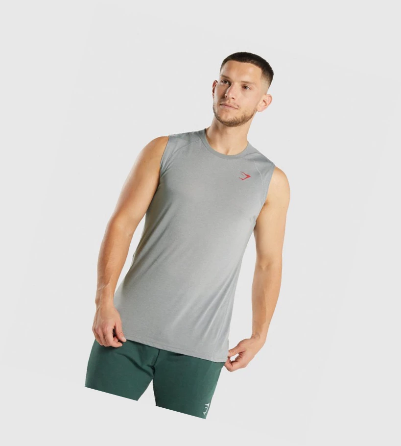 Camiseta Tirantes Gymshark Hyper Power Hombre Grises | IHOESXM-17