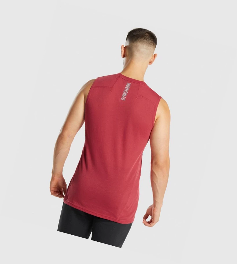 Camiseta Tirantes Gymshark Hyper Power Hombre Rojos | YMNIQRU-75