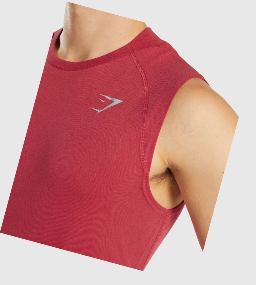 Camiseta Tirantes Gymshark Hyper Power Hombre Rojos | YMNIQRU-75