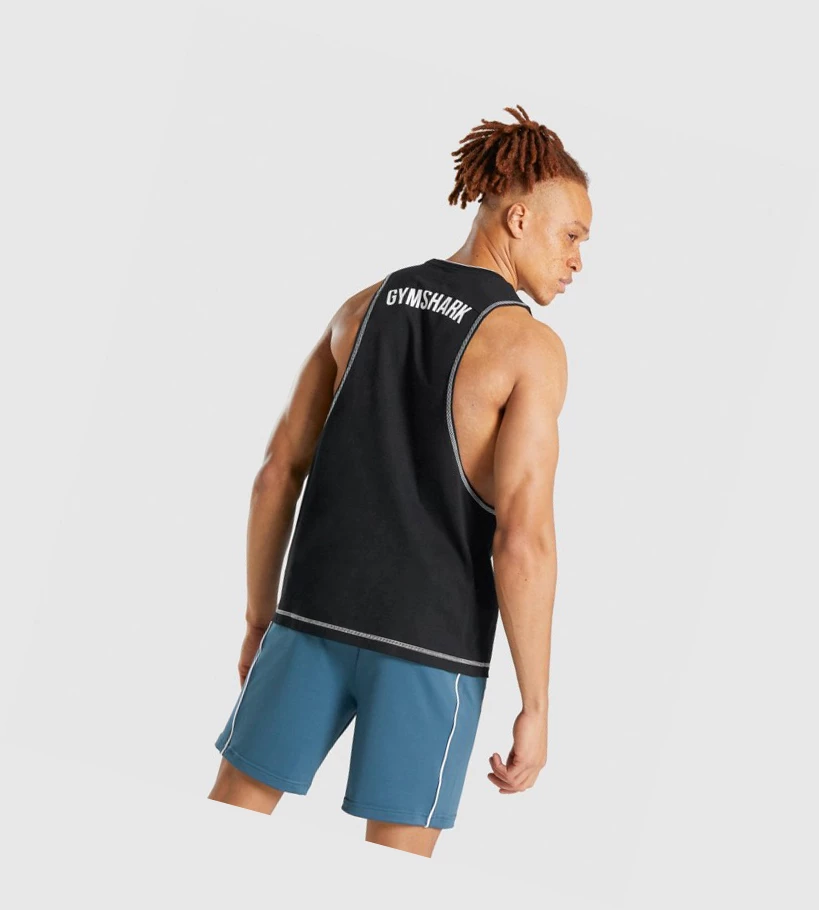 Camiseta Tirantes Gymshark Recess Hombre Negros | BKFUGAN-08