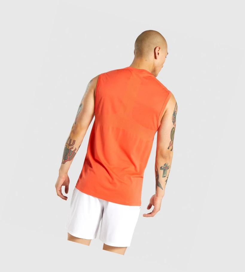 Camiseta Tirantes Gymshark Regulate Entrenamiento Hombre Naranjas | NEACXVH-57