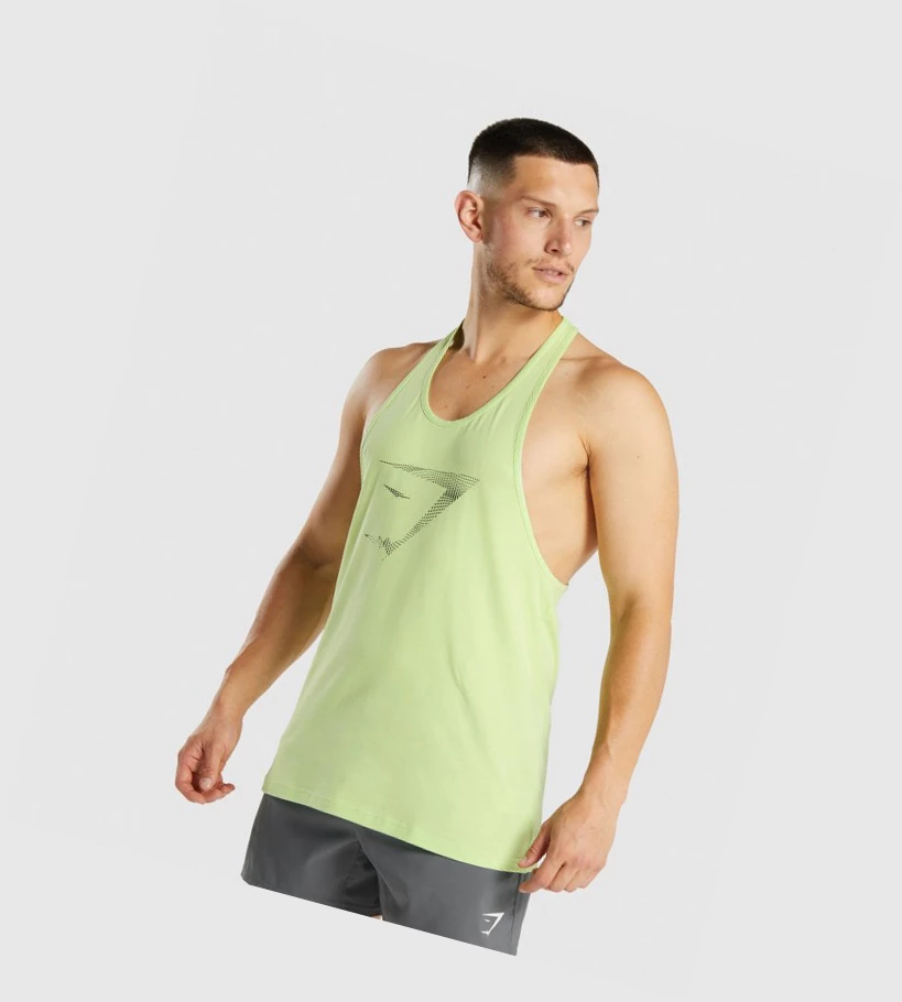 Camiseta Tirantes Gymshark Sharkhead Infill Hombre Verdes Claro | DXRFCYN-94