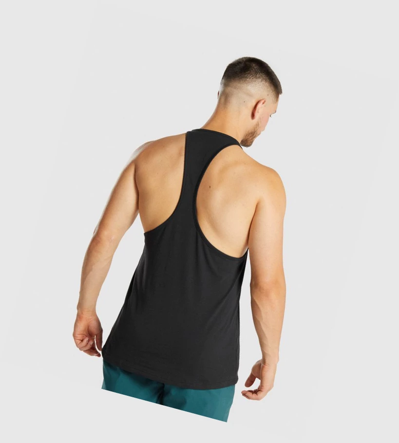 Camiseta Tirantes Gymshark Sharkhead Infill Hombre Negros | IGTAYNC-37