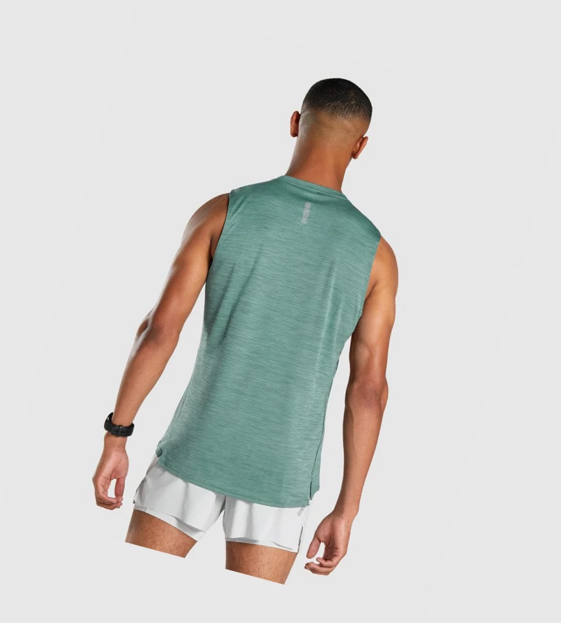 Camiseta Tirantes Gymshark Speed Hombre Verdes Oscuro | CFJNOGL-82