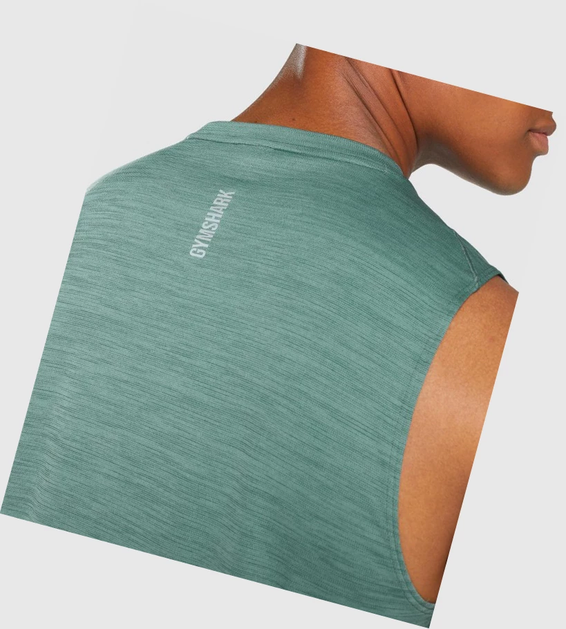 Camiseta Tirantes Gymshark Speed Hombre Verdes Oscuro | CFJNOGL-82