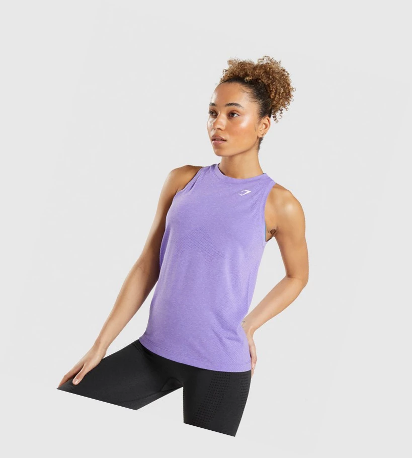 Camiseta Tirantes Gymshark Vital Seamless 2.0 Light Mujer Morados Claro | UXRCHEG-51