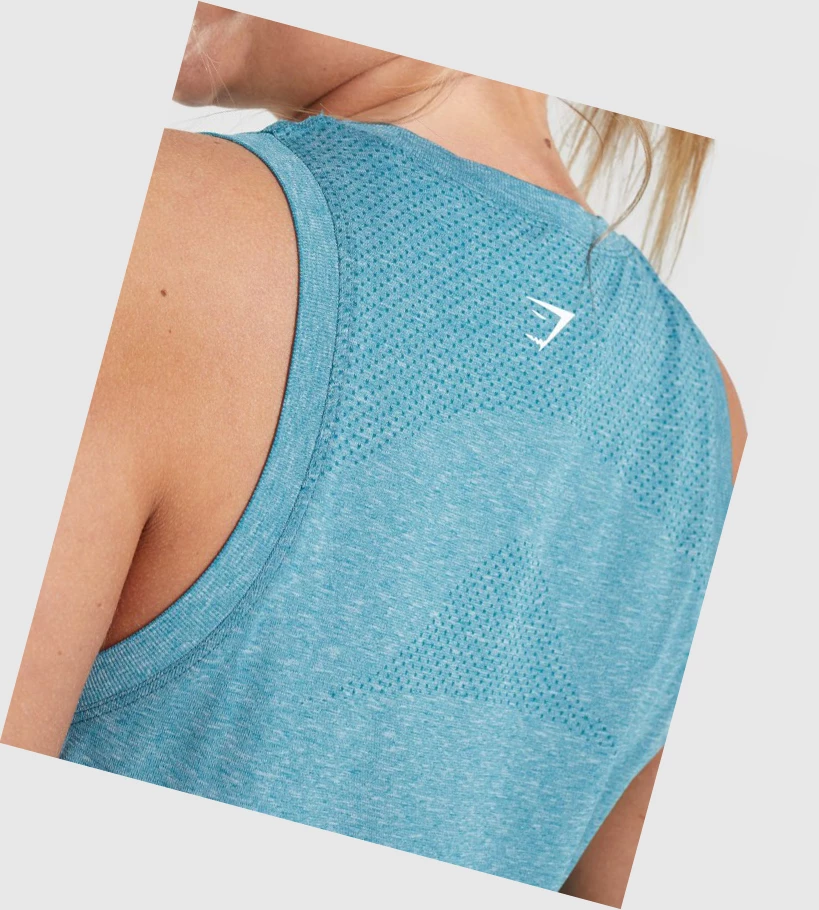 Camiseta Tirantes Gymshark Vital Seamless 2.0 Light Mujer Turquesa | VQBCDUF-21